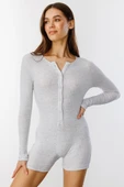 GENIUS STORE Fitilli Uzun Kollu Kısa Tulum Romper UZUNKOL-TULUM - 4