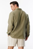 Oversize Basic Erkek Müslin Gömlek ERKEK-MÜSLİN-GÖMLEK - 12