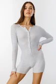 GENIUS STORE Fitilli Uzun Kollu Kısa Tulum Romper UZUNKOL-TULUM - 1