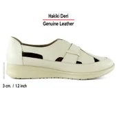 Aida Bej Hakiki Deri Kesik Detaylı Lastikli Slip-On Günlük Ayakkabı - 2
