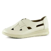 Aida Bej Hakiki Dana Derisi Kesik Detaylı Lastikli Slip-On Günlük Ayakkabı - 1