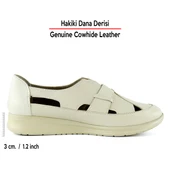 Aida Bej Hakiki Dana Derisi Kesik Detaylı Lastikli Slip-On Günlük Ayakkabı - 2