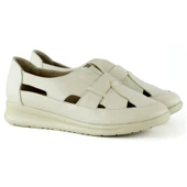 Aida Bej Hakiki Deri Kesik Detaylı Lastikli Slip-On Günlük Ayakkabı - 4