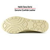 Aida Bej Hakiki Dana Derisi Kesik Detaylı Lastikli Slip-On Günlük Ayakkabı - 4