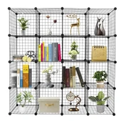 16'lı Tel Küp Çok Amaçlı Organizer Raf Siyah 33cm - 4