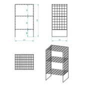İskandinav Tarzı Siyah Metal Hasır Tel Sehpa - 7