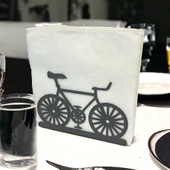 Bisiklet Temalı Siyah Metal Peçetelik - 3