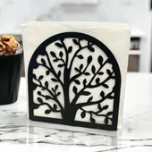 Hayat Ağacı Temalı Siyah Metal Peçetelik - 4