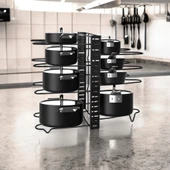 Dolap Için Tencere Ve Tava Düzenleyici Organizer Raf 8 Katlı - 7