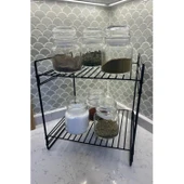 30x30 2 Kat Dekoratif Siyah Tel Raf Demonte - 7