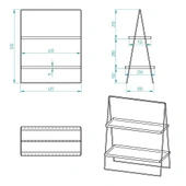 2 Katlı Üçgen Siyah Metal Banyo, Mutfak, Makyaj Organizatörü - Model 2 - 5