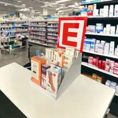 Tezgahönü Eczane Logolu Masaüstü Stand - 25cm, 2 Katlı, Beyaz Renk - 6