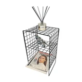 İskandinav Tarzı Siyah Metal Hasır Tel Sehpa - 8