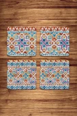 Doğal Taş Bardak Altlığı 4'lü Model- Boho - 1
