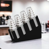 Yenilikçi Tasarım 4 Bölmeli Kademeli Karton Bardak Standı - 8 oz Bardak Uyumlu - 6