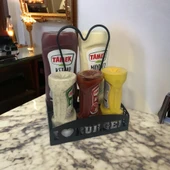 Siyah Masaüstü Sosluk Standı - I LOVE BURGER Yazılı - 5