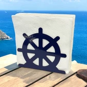 Dümen Temalı Mavi Metal Peçetelik - 2