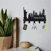 Newyork Temalı Metal Anahtarlık Askısı Siyah - 1