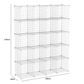 20'li Tel Küp Çok Amaçlı Organizer Raf Beyaz 33cm - 6