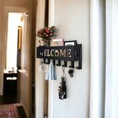 Welcome Temalı Siyah Raflı Anahtarlık - 2