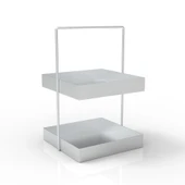 20x20 Gümüş Tezgahüstü Mutfak ve Banyo Iki Katlı Organizer thumbnail 6