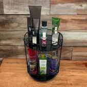 2 Katlı Banyo, Kozmetik Düzenleyici, Takı Standı, Organizer ve Çok Amaçlı Servis Sunum Tepsisi, İkramlık 23CM SİYAH - 7