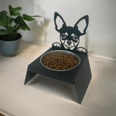 Sevimli Köpek Tasarımlı, Ergonomik Siyah Kedi ve Köpek Mama ve Su Kabı Tekli Small Model – Paslanmaz Çelik, Dayanıklı Malzeme - 3