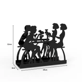 Sohbet Temalı Siyah Metal Peçetelik - 5