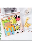 ANKEBUT RENKLİ 15 HAYVANLI GEOMETRİ AHŞAP PUZZLE - 2