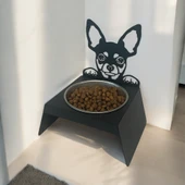 Sevimli Köpek Tasarımlı, Ergonomik Siyah Kedi ve Köpek Mama ve Su Kabı Tekli Small Model – Paslanmaz Çelik, Dayanıklı Malzeme - 1