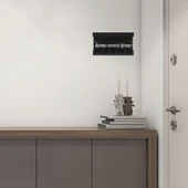 Siyah Raflı Anahtarlık - Home Sweet Home Temalı Kapı Girişi Duvar Askılığı - 13