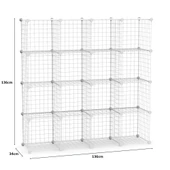 16'lı Tel Küp Çok Amaçlı Organizer Raf Beyaz 33cm - 4
