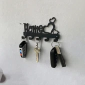 Metal Dekoratif Kalpli Anahtar Askısı - Siyah Renk Model 1 - 8