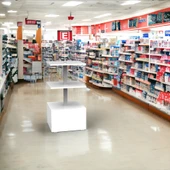 ECZANE 3 Raflı 50x50 Ahşap Beyaz Orta Alan Standı - 4