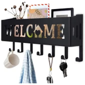 Welcome Temalı Siyah Raflı Anahtarlık - 1