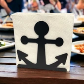 Çapa Temalı Siyah Metal Peçetelik thumbnail 7