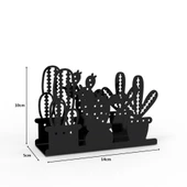 Kaktüs Temalı Siyah Metal Peçetelik - 7