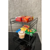 30x30 2 Kat Dekoratif Siyah Tel Raf Demonte - 6