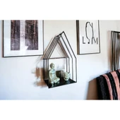 Şık Siyah Metal Duvara Monte Şamdan Dekoratif Mumluğu - 8