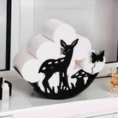 Geyik Temalı Metal WC Tuvalet Kağıtlığı - 5