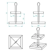 2 Katlı Dekoratif Beyaz Metal Çerezlik / Peynir Sunum Servis Tabağı - Lokumluk / Makaron, Pankek ve Tatlı Sunumu İçin - 12