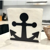 Çapa Temalı Siyah Metal Peçetelik thumbnail 4