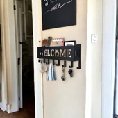 Welcome Temalı Siyah Raflı Anahtarlık - 5