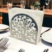 Hayat AğacıTemalı Gümüş Metal Peçetelik - 7