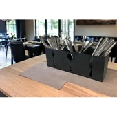 Ev & Endüstriyel Model Çatal Kaşık Bıçaklık Standı Siyah - 4