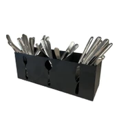 Ev & Endüstriyel Model Çatal Kaşık Bıçaklık Standı Siyah - 6