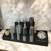 3 Ve 4 Bölmeli Karton Bardaklık + 2' li Tek yuvalı  Karistirici ve Şeker Endüstriyel Mutfak Kahve Aksesuar Düzenleyici Siyah Çok Bölmeli Kafe/Ofis Kahve Standı - 7