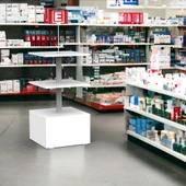 ECZANE 3 Raflı 50x50 Ahşap Beyaz Orta Alan Standı - 7