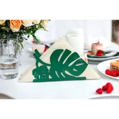 Palmiye Yaprağı Temalı Yeşil Metal Peçetelik thumbnail 5