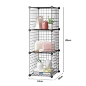 3 Bölmeli Tel Küp Çok Amaçlı Organizer Raf Siyah 33cm Mutfak, Oyuncak, Kiler, Depolama Rafı - 6